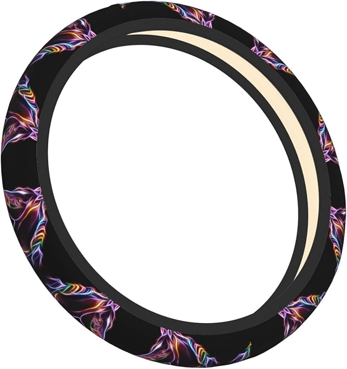 Neoprene Steering Wheel Cover Cool Horse Car Steering Wheel Cover Universal Fit for Most Cars