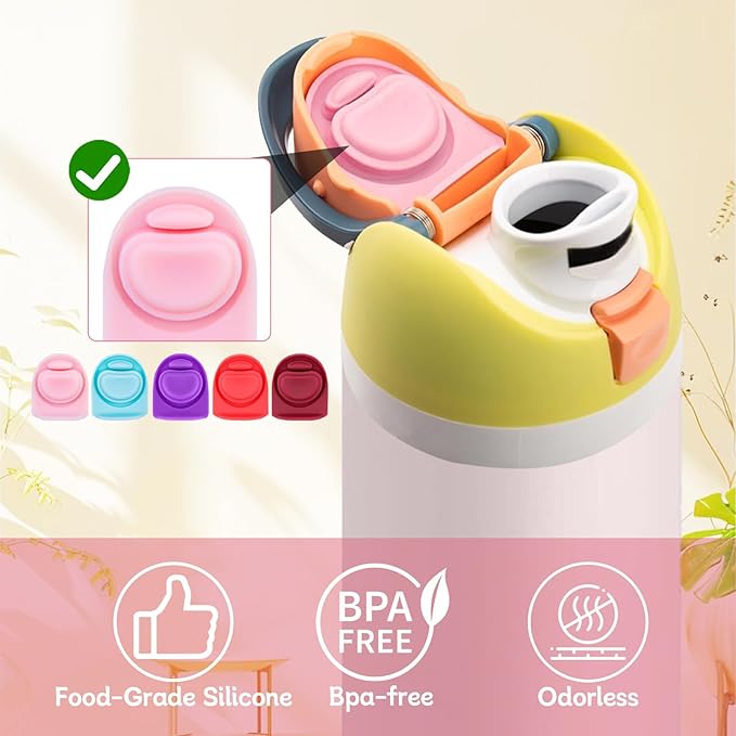 5 Pcs Replacement Seal Stopper Compatible with Owala FreeSip 16oz 32oz,Bottle Top Gasket Lid for Owala 16/19/24/32/40oz Seal Mouth Cap Silicone Stopper Parts Insert Accessories（5 colors 9）