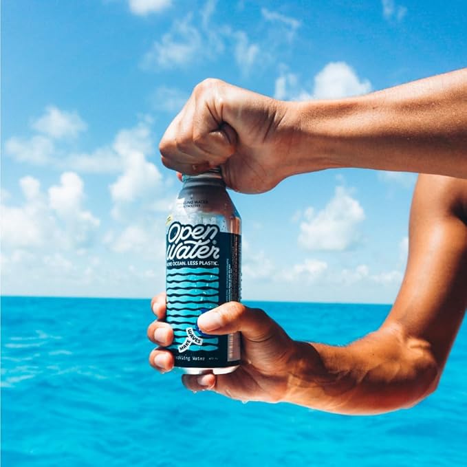 Open Water Sparkling 16oz bottles (2 cases, 24 bottles) - Sustainable Aluminum Bottled Sparkling Water With Electrolytes - 7.0 pH Balanced BPA-Free Ultra-Purified Water