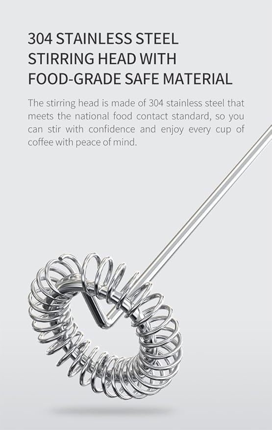 Milk Frother Wand with Stand - Milk Frother Handheld Battery Operated - Electric Whisk Coffee Frothers - Drink Mixer Handheld Frother with Stand - Hand Frother for Coffee Mixer Wand