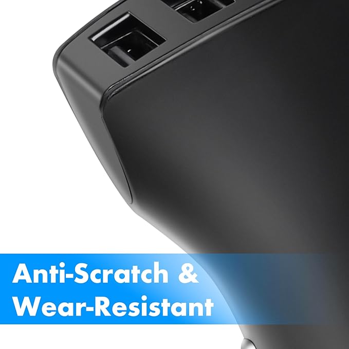 USB Car Charger, 24W 3 Ports Fast Car Charger Adapter, Compatible w/iPhone 15/14/13/12/11, Samsung Galaxy S24 Ultra/S23, Cigarette Lighter USB Chargers, Not Compatible w/Quick Charge
