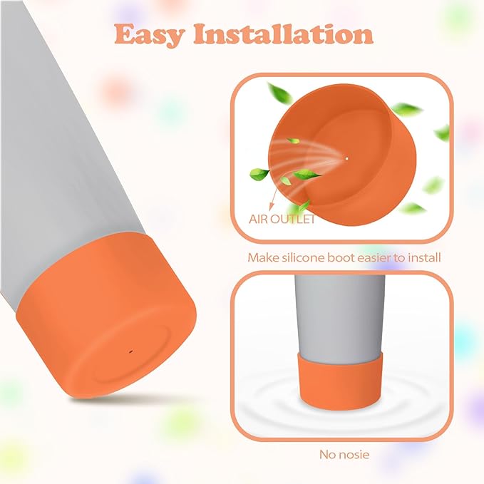 2PCS Silicone Boots for Owala 30oz & 40oz FreeSip Sway Bottles & Tumblers – Non-Slip, Scratch-Resistant, Stability Enhancer for Owala Accessories (Beach House Orange)