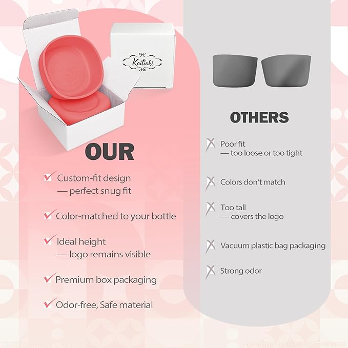 2pcs Silicone Boot for Owala SmoothSip Slider Coffee Tumbler 20oz 12oz, Anti-Slip Sleeve for Travel Coffee Mug, Protective Accessories for Owala BPA Free (Summer Harvest Red)