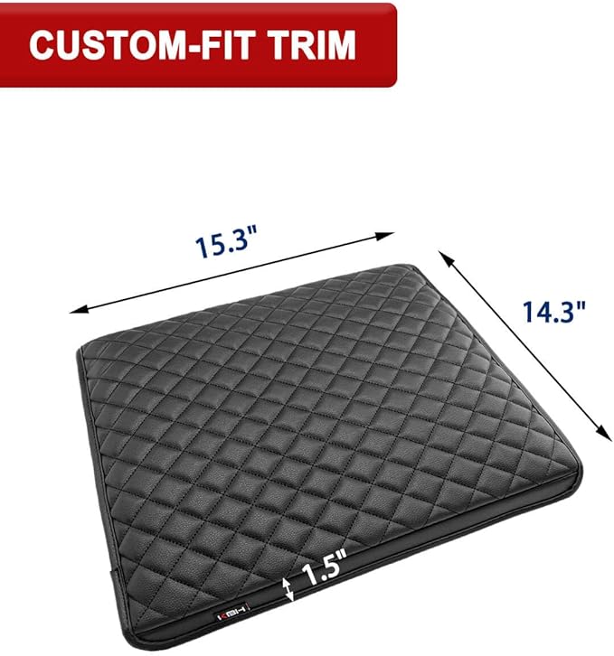 Center Console Armrest Cover for Ford F250 F350 2011 2012 2013 2014 2015 2016, Super Duty Accessories, Middle Console Protector, Arm Rest Box Pad, Vinyl Leather, Black (Fits Jump Seat Console Only)