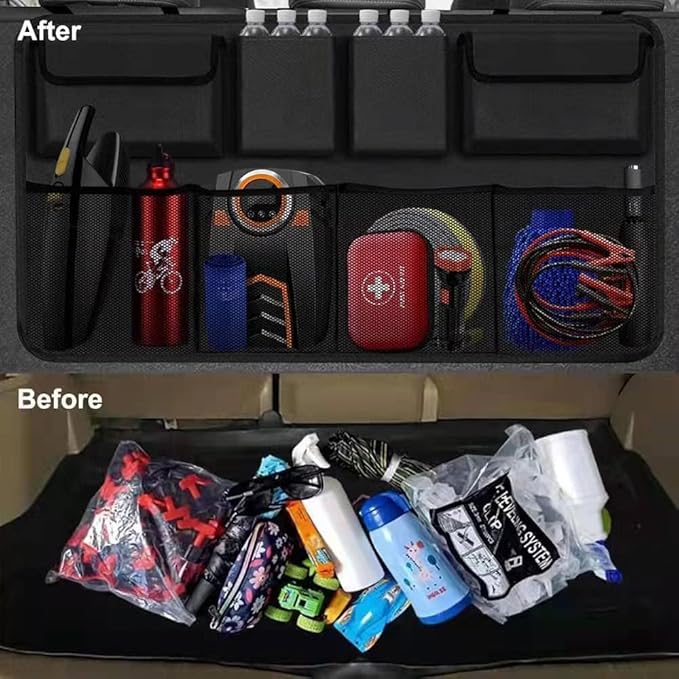 Car Trunk Organizer for Volkswagen VW Taos (AWD) 2022 2023 2024, Super Capacity Car Back Seat Hanging Storage Bag Waterproof Durable Foldable Interior Accessories