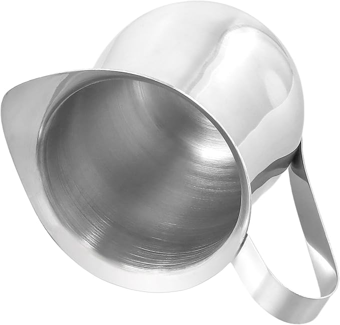 KEILEOHO 6 PCS 5oz Stainless Steel Bell Creamers, Small Creamer Pitcher, Coffee Creamer with Wide Mouth for Cream, Sauce, Milk, Coffee, Silver
