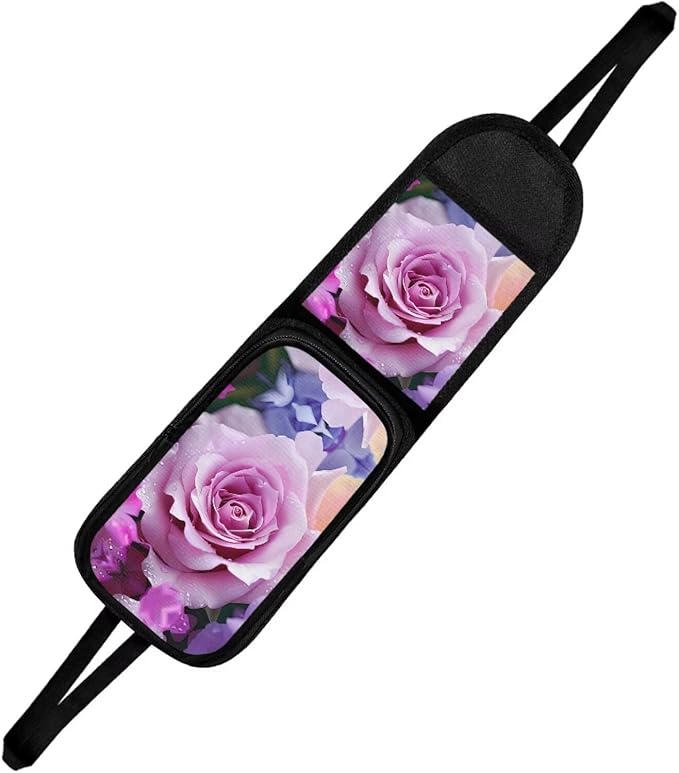 3D Rose Flower Auto Seat Storage Bag Multi-Pocket Seat Side Organizer Multifunctional Car Seat Storage Hanging Bag Suitable for Cars, SUVs, Trucks