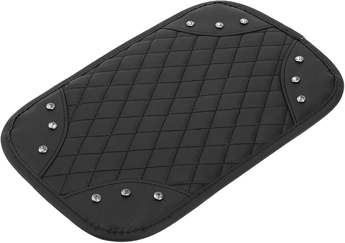 Car Armrest Cushion Pad Non-slip 12.20"x7.87" Seat Box Cover Protector PU Black Center Console Lid