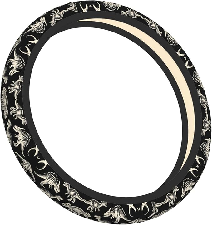Dark-Dinosaur Universal Fit Steering Wheel Cover for Car, Truck, and SUV, Durable Steering Wheel Protection