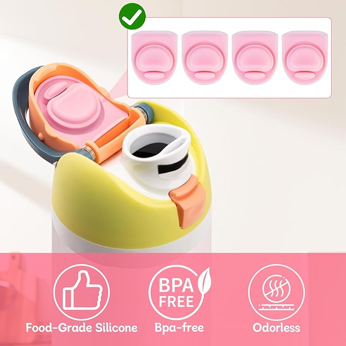 4 Pcs Replacement Rubber Seal Stopper Compatible with Owala FreeSip,Water Bottle Top Gasket Lid for Owala 16/19/24/32/40oz Bottle Mouth Cap Silicone Stoppers Parts Insert Accessories 2PB-2
