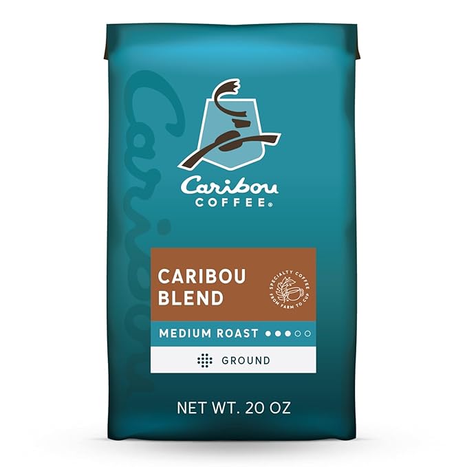 Caribou Coffee, Medium Roast Ground Coffee, 100% Arabica Coffee - Caribou Blend 20 Ounce Bag