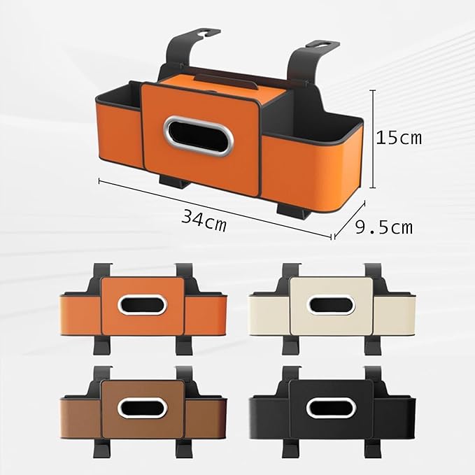 Car Organizers and Storage Box, Car Organizers and Storage Box Multifunctional with Tissue Holder, for Hold Phones, Snacks, Drinks, And Handbags