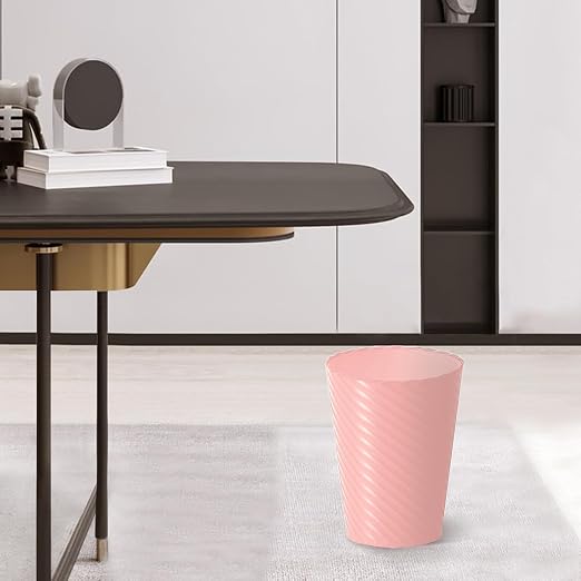 Lysam Bathroom Trash Can, 3 Pack 1.8 Gallons Small Trash Can with Trash Bags, Bathroom Garbage Can, Plastic Trash Bin, Round Waste Basket for Bedroom, Office, Room (White Pink Green)