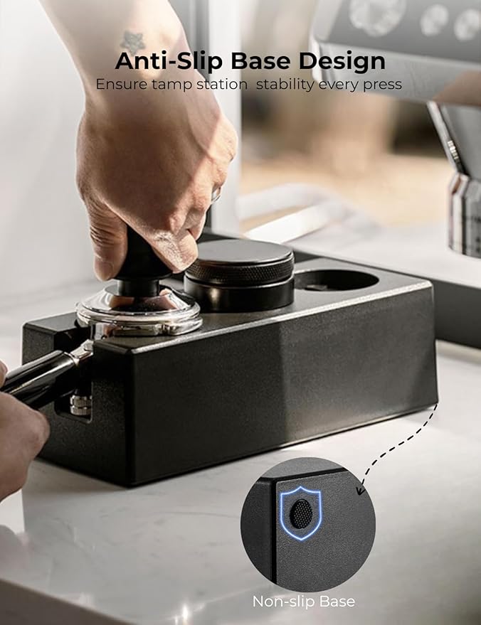 Multifunctional Espresso Tamping Station|Universal Fit Espresso Accessories Organizer|Barista Tool Organizer for 51 54 58mm Portafilter, Tamper&Distributor
