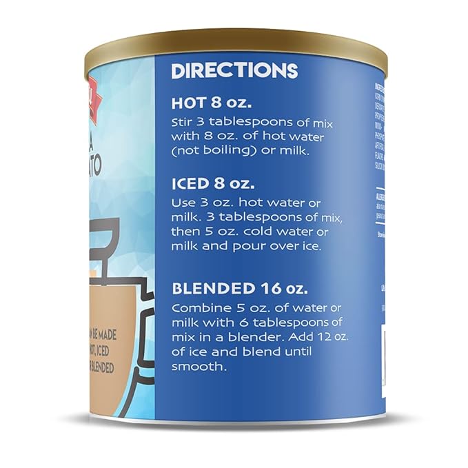 Caffe D'Vita Vanilla Macchiato - 100% Arabica Coffee Latte Mix, Instant Cappuccino Mix, Gluten Free, No Cholesterol, No Hydrogenated Oils, No Trans Fat, Kosher-Dairy, Instant Coffee Drink - 1 Lb Can