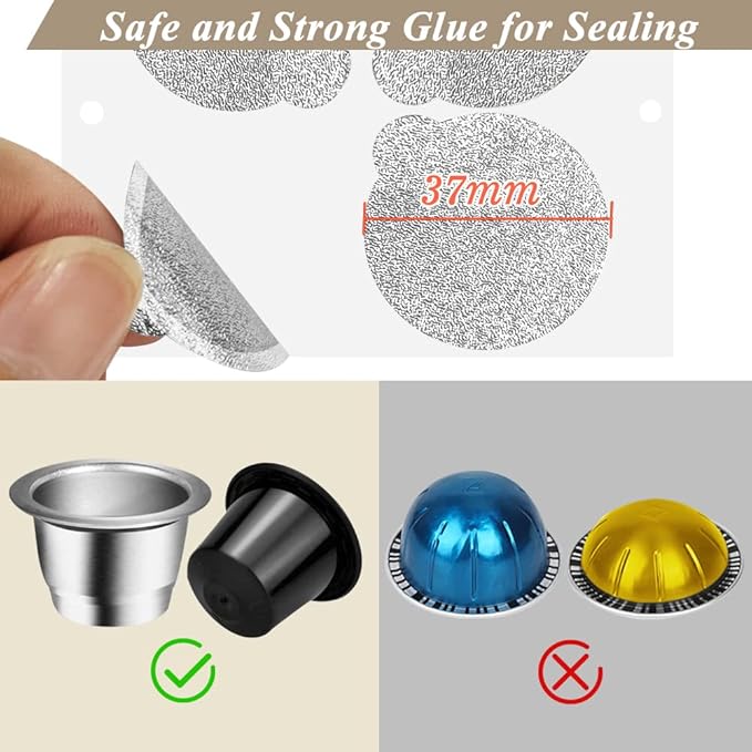 CAPMESSO Espresso Foils -Coffee Pod Seal Lids to Reusable Nespresso Capsules Refillable Pods Compatible with Nespresso Original Line Machines 120PCS/Package