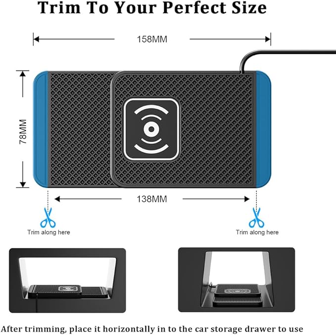 Wireless Charging Pad for Car for Mazda CX-3 CX-5 CX-30 CX-50 CX-7 CX-9 CX-70 CX-90 MX-30 Tribute 2001-2026, 20W Fast Wireless Car Charger Pad Type-C/USB Non-Slip Phone Charging Mat