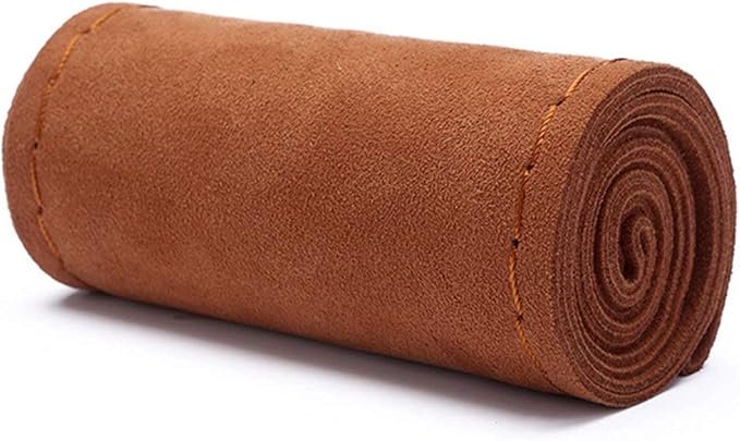 Suede Leather Steering Wheel Cover, Leather Steering Wheel Cover Lace Up, Universal 15 Inch Breathable, Non-Slip, Durable Suitable for Every Season,Orange