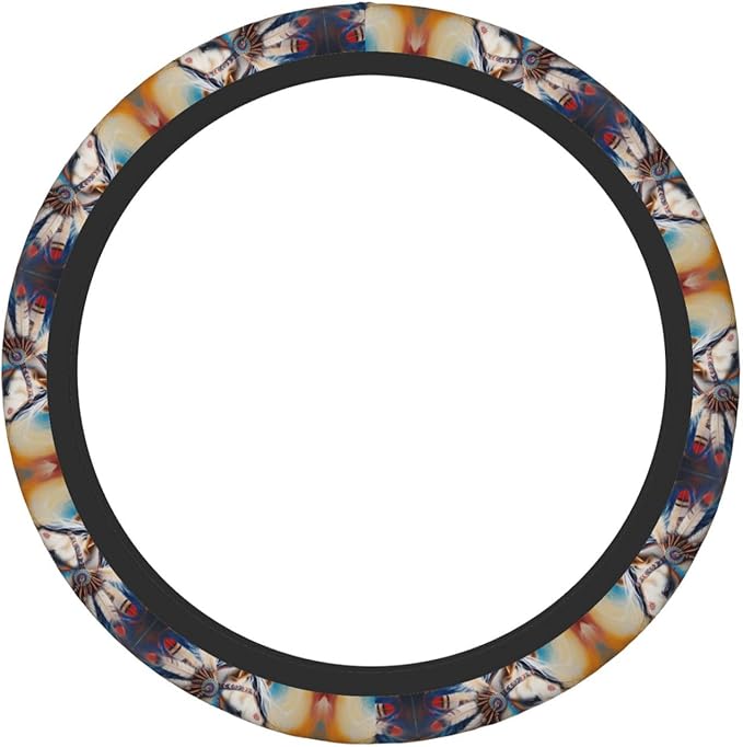 Colored Geometry Horse Head Universal Fit Steering Wheel Cover for Car, Truck, and SUV, Durable Steering Wheel Protection