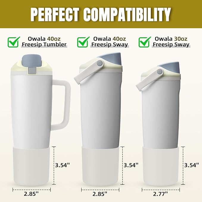 Silicone Higher Boot Compatible with Owala 30oz & 40oz FreeSip Sway Bottles & Tumblers, Large Protection Anti-slip Bottom Cover Sleeve for Freesip Sway Tumbler and Bottle