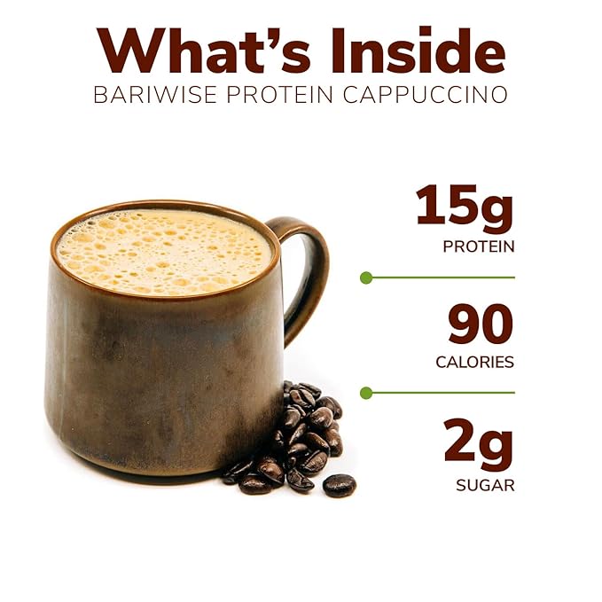 BariWise Protein Hot Drink Cappuccino Mix, Original, Low Sugar, Gluten Free, Keto Friendly & Low Carb (7ct)