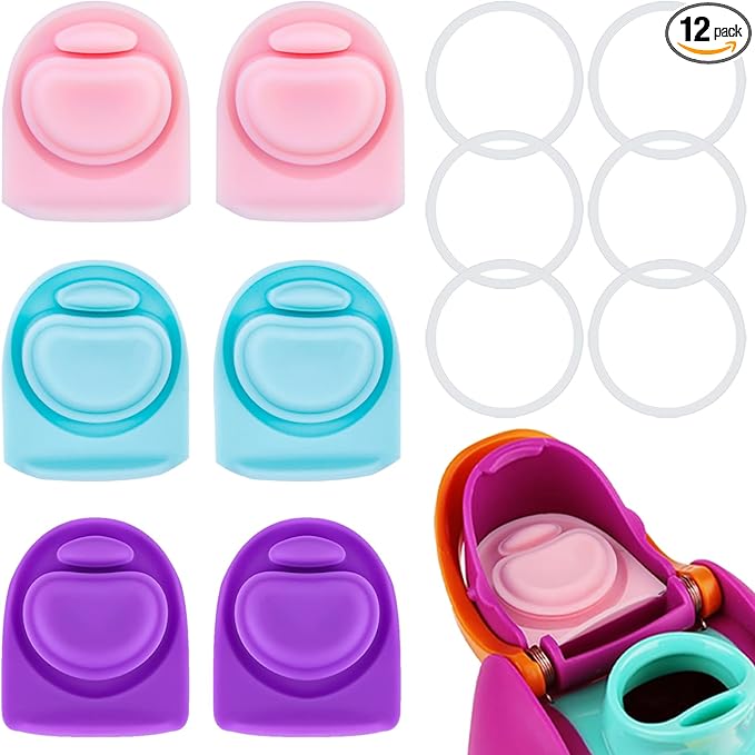 6 Sets Replacement Stopper and O Ring Gasket Compatible with Owala FreeSip 24oz 32oz,Water Bottle Lid Insert Cap Rubber Seal Parts for Owala 16/19/24/32/40oz Mouthpiece Accessories F3