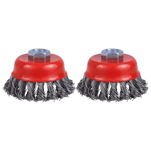 Wire Cup Brush for 4 1/2 Angle Grinder, 2 Pack 3 inch Wire Brush for Grinders, 5/8" -11 Threaded, for Heavy Cleaning Rust, Stripping and Abrasive