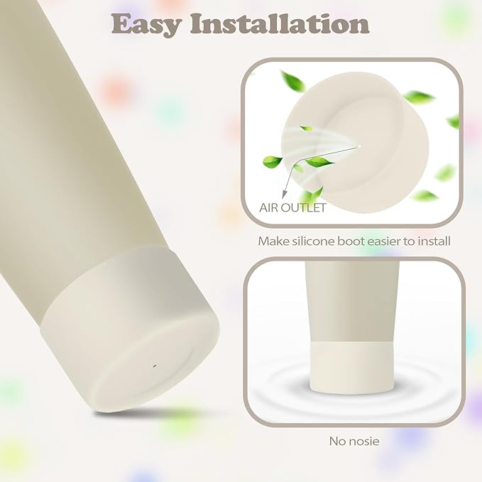 2PCS Silicone Boots for Owala 30oz & 40oz FreeSip Sway Bottles & Tumblers – Non-Slip, Scratch-Resistant, Stability Enhancer for Owala Accessories (Ivory White)