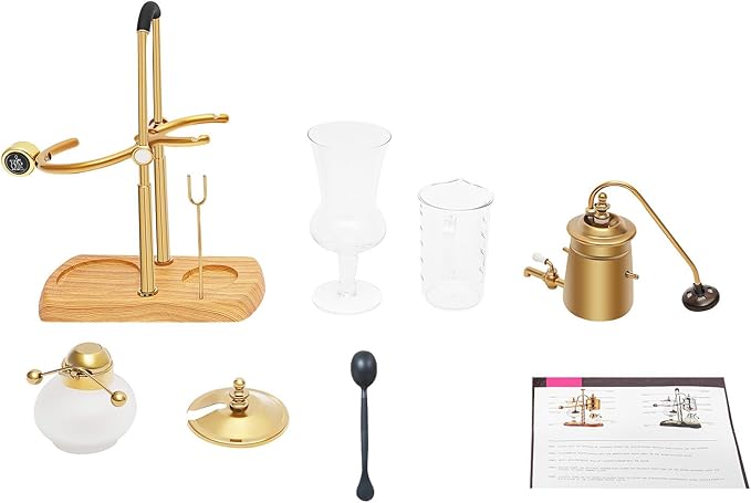 Balance Siphon Coffee Maker, 400ML/13.53OZ Manual Brew Coffee Brewer, Unique Gravity Vintage Coffee Maker, Vintage Classic Retro Luxury Exquisite Design, for Personal Kitchens Coffee Shops (Gold)