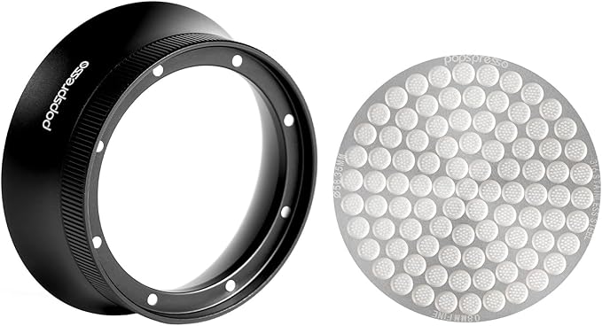 V3 Magnetic Espresso Dosing Ring & 316 Stainless Steel Puck Screen, 3cm High No Mess Coffee Dosing Funnel, Even Extraction Filter, Fits Over 58mm Tamper, Distributor & Portafilters