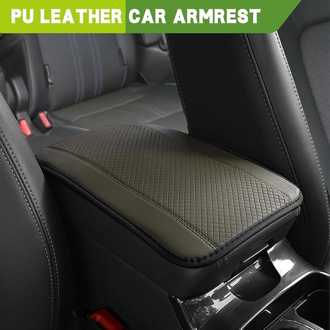Car Center Console Armrest Pad, 12.6X 7.2 Inch PU Leather Waterproof Auto Armrest Seat Box Cover Protector, Car Center Console Cover, Universal Car Interior Accessories for Cars, Trucks, SUVs