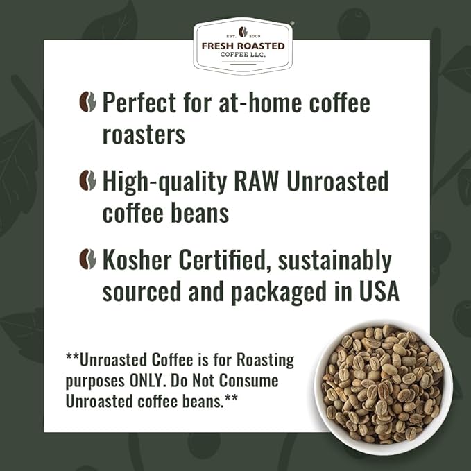 Fresh Roasted Coffee, Unroasted Organic Timor | USDA Organic, 100% Single Origin, Kosher | 5 Pound
