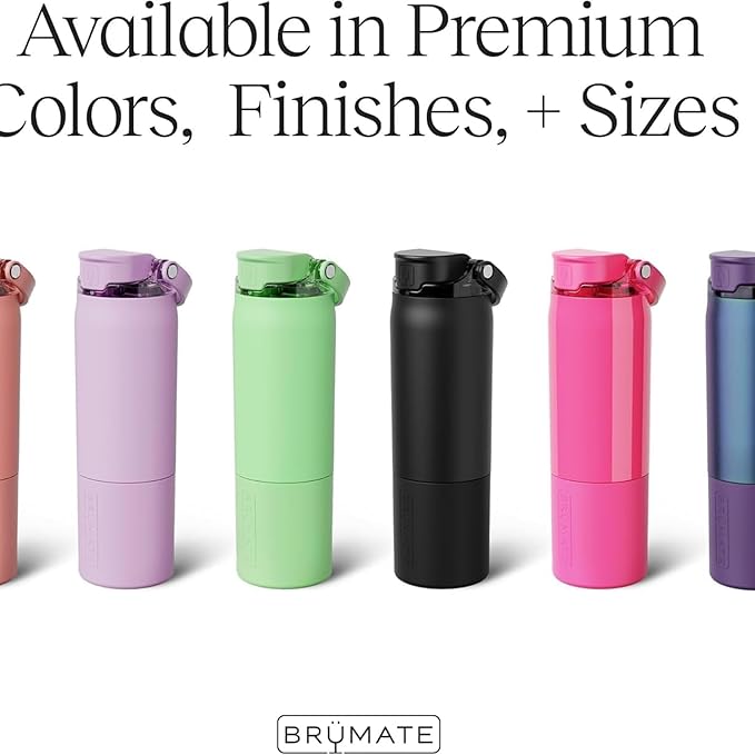 BrüMate Rise 35oz Water Bottle With 100% Leakproof Covered Silicone Straw | Insulated Stainless Steel Water Bottle With Removable Straw | Fast Flow | Soft Sip Silicone Spout | BPA-Free (Violet Crush)