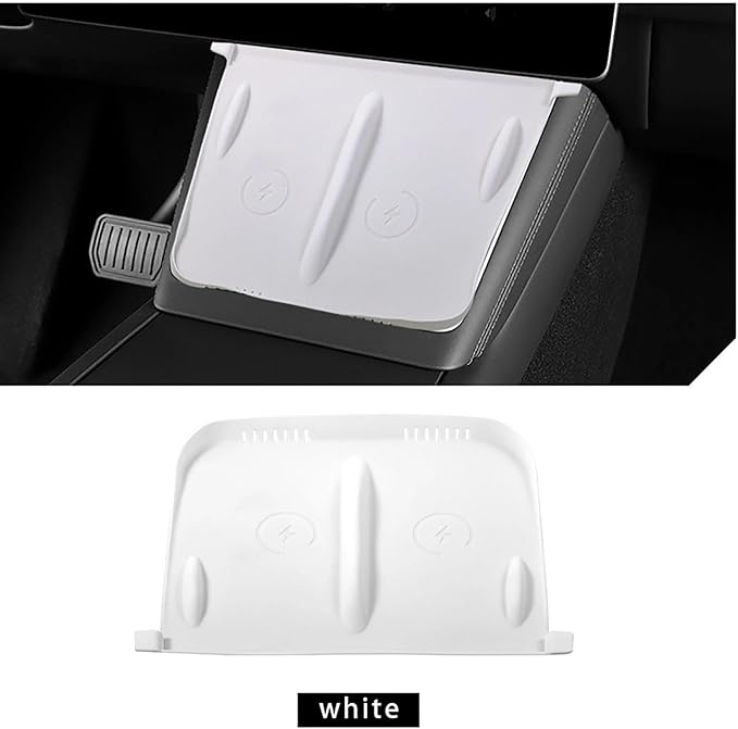 Model Y Center Consoles Wireless Charging Pad, Non-Slip Silicone Mat for Tesla Model 3/ Y Juniper 2025 2024 Phone Charger Protective Pad Car Interior Accessories(Black,for Model 3/Y 2025)