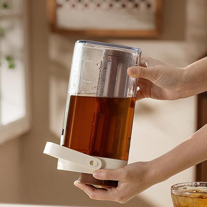 watchget Cold Brew Coffee Maker, 1000ml/35oz Iced Tea and Coffee Brewer with Removable 350 Mesh Filter, Portable Space-saving and Airtight Seal Pitcher for Home and Garden