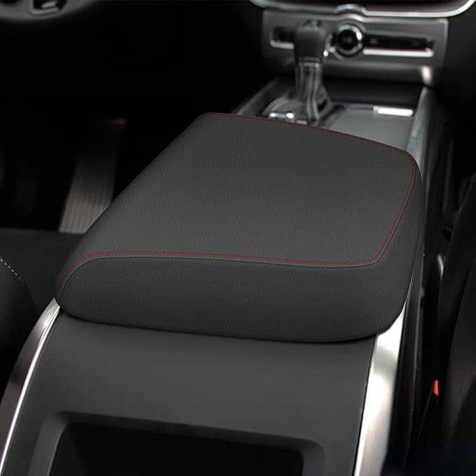 AOMSAZTO Console Covers for 2018-2022 Volvo XC60 Black with red Stiches