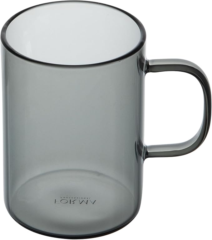 Restaurantware Glass Coffee Mug 12 Count 7 Oz Borosilicate Tea Cup with Ergonomic Handle, Dishwasher-Safe Gray Thermal Resistant Mug for Hot and Cold Drinks