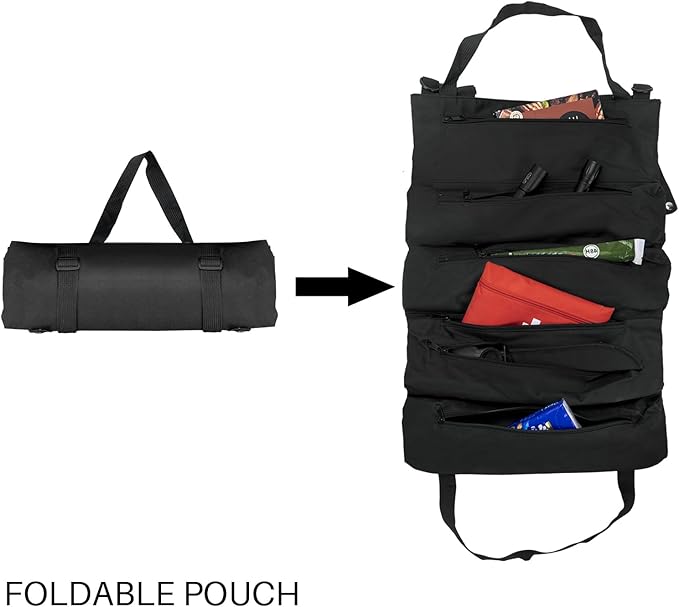 Back Seat Car Organizer, Tactical Seat Back Organizer with 5 Detachable MOLLE Pouches, Tactical Car Accessories Truck MOLLE Panel Fits Vehicle