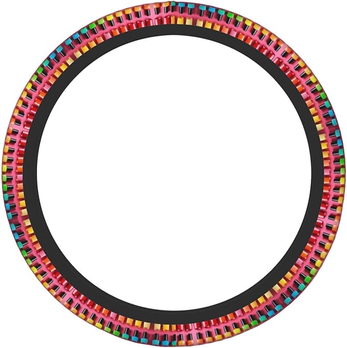 Rainbow Nail Polish Universal Fit Steering Wheel Cover for Car, Truck, and SUV, Durable Steering Wheel Protection