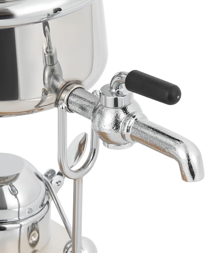 Siphon Coffee Maker, Extraction Tools for Hand-Brewed Coffee with Faucet 180° Rotating, Antique Brew Rapid Brewer for Commercial, Domestic, Extract Coffee, Brew Tea, Silver