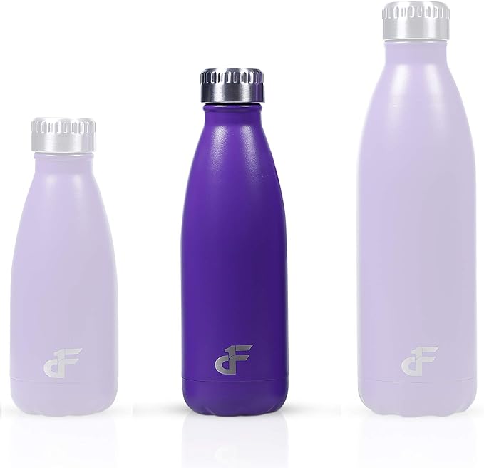 Day 1 Fitness 25 oz. Double Wall 18/8 SS Narrow Screw Cap Water Bottle Purple