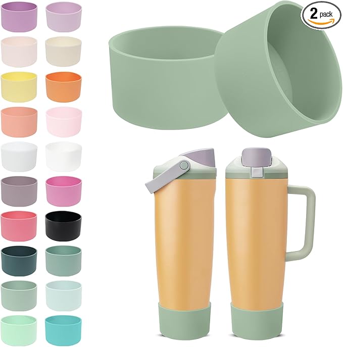 2PCS Silicone Boots for Owala 30oz & 40oz FreeSip Sway Bottles & Tumblers – Non-Slip, Scratch-Resistant, Stability Enhancer for Owala Accessories (Beachfront)