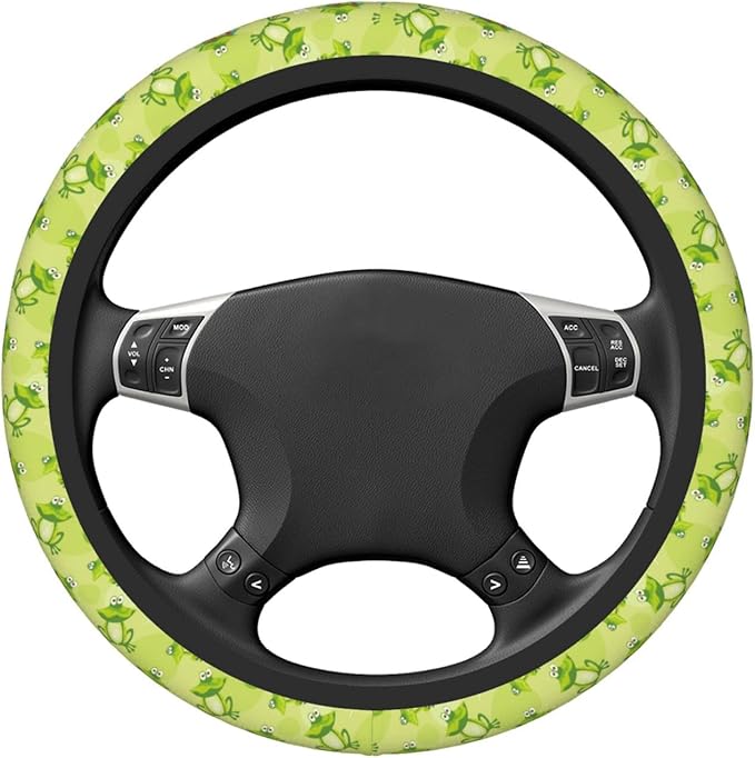 Green Frog Steering Wheel Cover Neoprene Universal 15 Inches Car Steering Wheel Protector for Women Men
