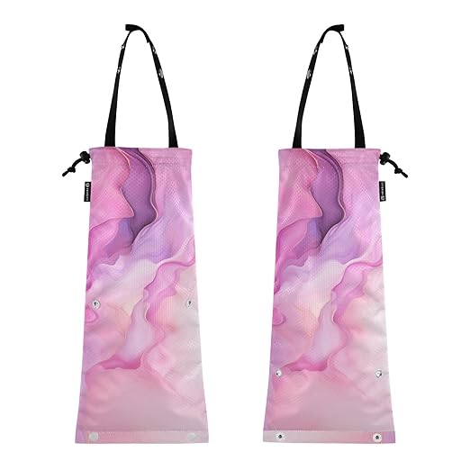 ALAZA Hanging Car Trash Bags Garbage Bag Trash Can for Back Seat Small Marble Hot Pink Washable Storage Bag Retractable 2 Pack