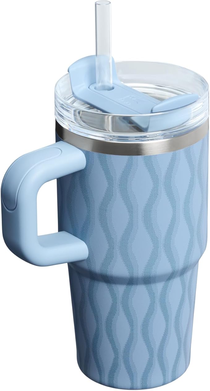 STANLEY Quencher H2.0 Tumbler with Handle and Straw 20 oz | Flowstate 3-Position Lid | Cup Holder Compatible for Travel | Insulated Stainless Steel Cup | BPA-Free | Slate Blue Drift