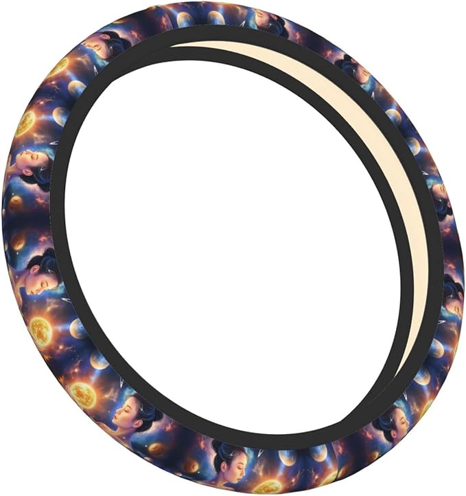 Space Galaxy Pattern Universal Fit Steering Wheel Cover for Car, Truck, and SUV, Durable Steering Wheel Protection