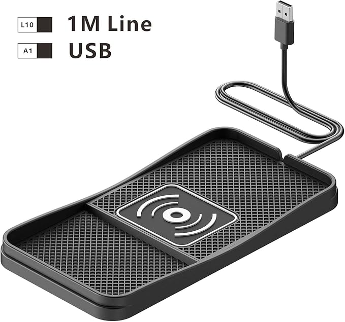 Car Wireless Charger Pad for Infiniti I30 2000-2001, Fast Car Wireless Charging Pad for Car Center Console, Non Slip Charging Mat,1M-USB