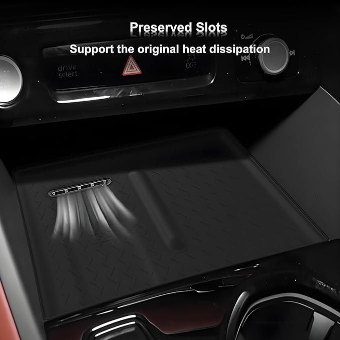 Center Console Wireless Charger Mat Compatible with Audi Q5 2026, Silicone Console Wireless Phone Charging Pad, Non-Slip Silicone Mat Wireless Charger Cover for Audi Q5 Accessories