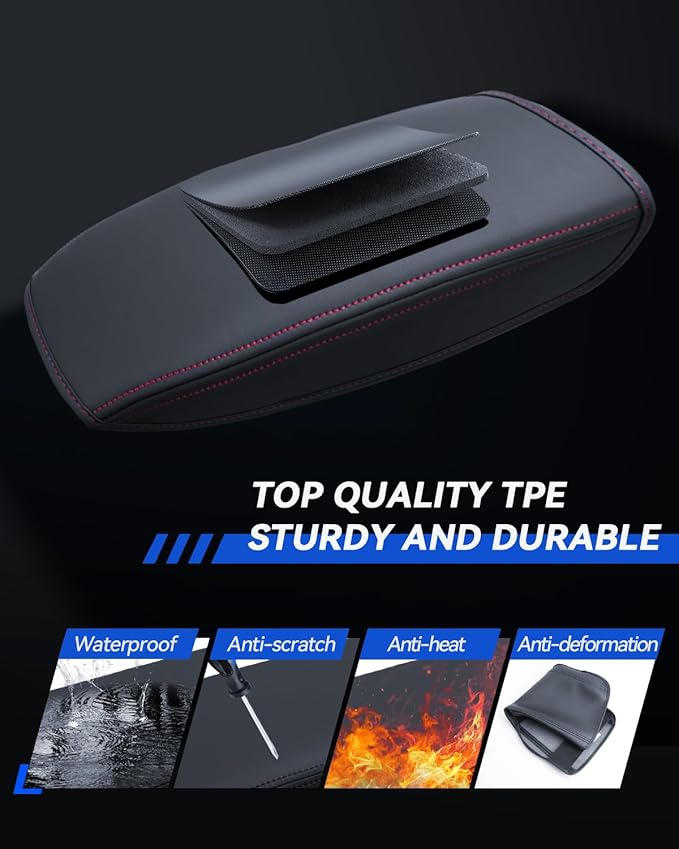 Armrest Cover for 2020-2026 Ford Escape & 2021-2025 Bronco Accessories Center Console Middle Lid Pad Protector for Car Elbow Rest