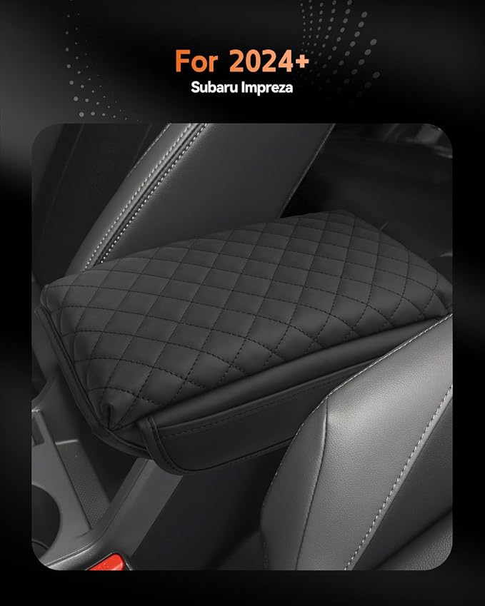 CDEFG for Subaru Impreza 2024-2025 2026 Center Console Cover Armrest Box Cover for Impreza (Base, Sport, RS) Accessories Console Arm Rest Protector Thickened with Side Pocket